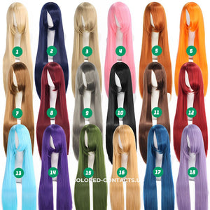100cm Universal Straight Cosplay Wig - 18 Colors
