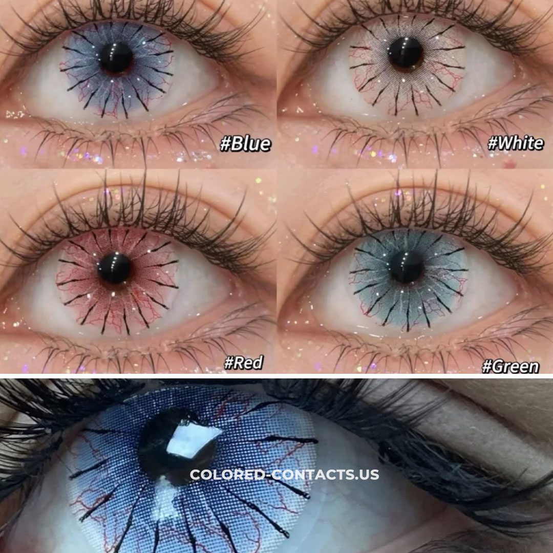 White Spider Web Colored Contacts | 4-Piece Set