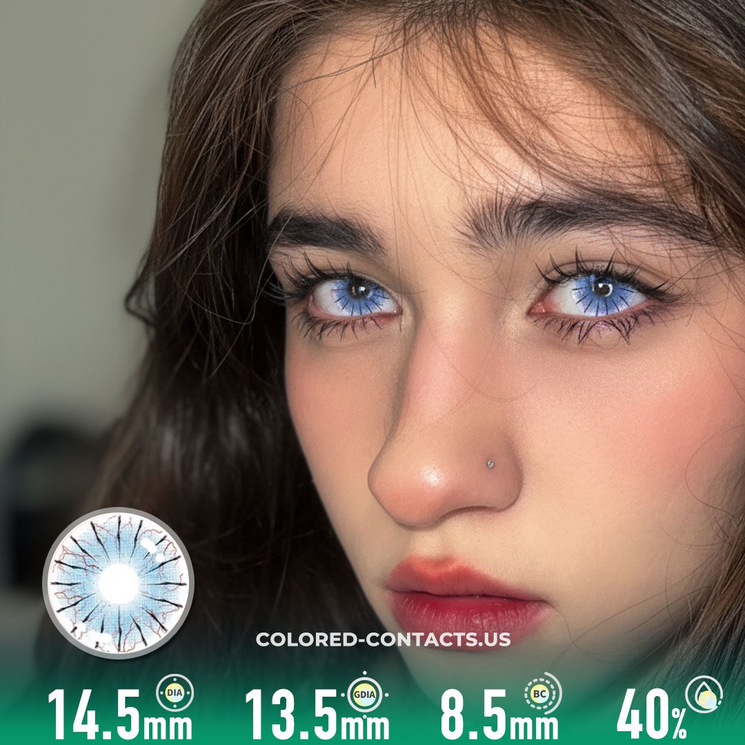 Blue Spider Web Colored Contacts | 4-Piece Set