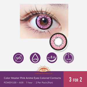 Color Master Pink Anime Eyes Colored Contacts