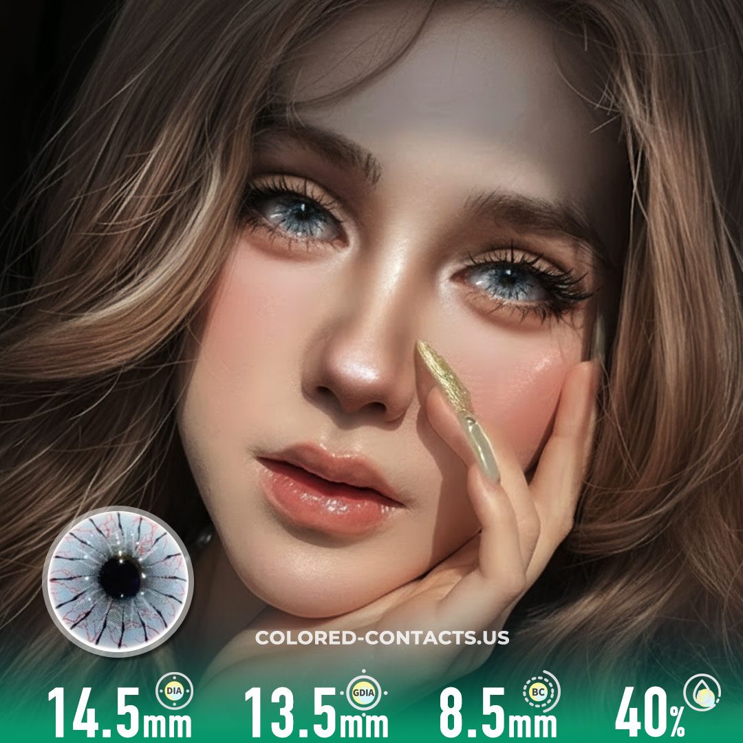 Cyan Spider Web Colored Contacts | 4-Piece Set