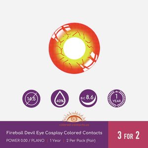 Fireball Devil Eye Cosplay Colored Contacts
