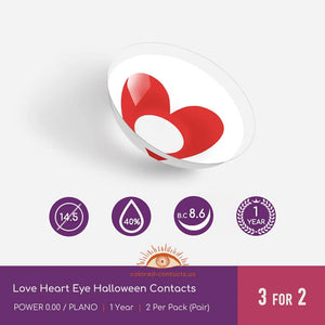 Love Heart Eye Halloween Contacts