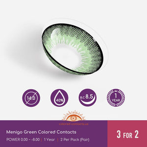 Menigo Green Colored Contacts