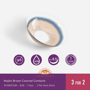 Mojito Brown Colored Contacts