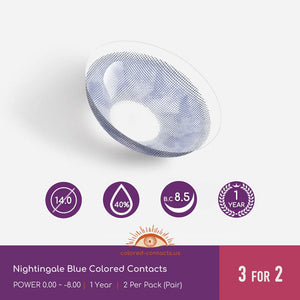 Nightingale Blue Colored Contacts