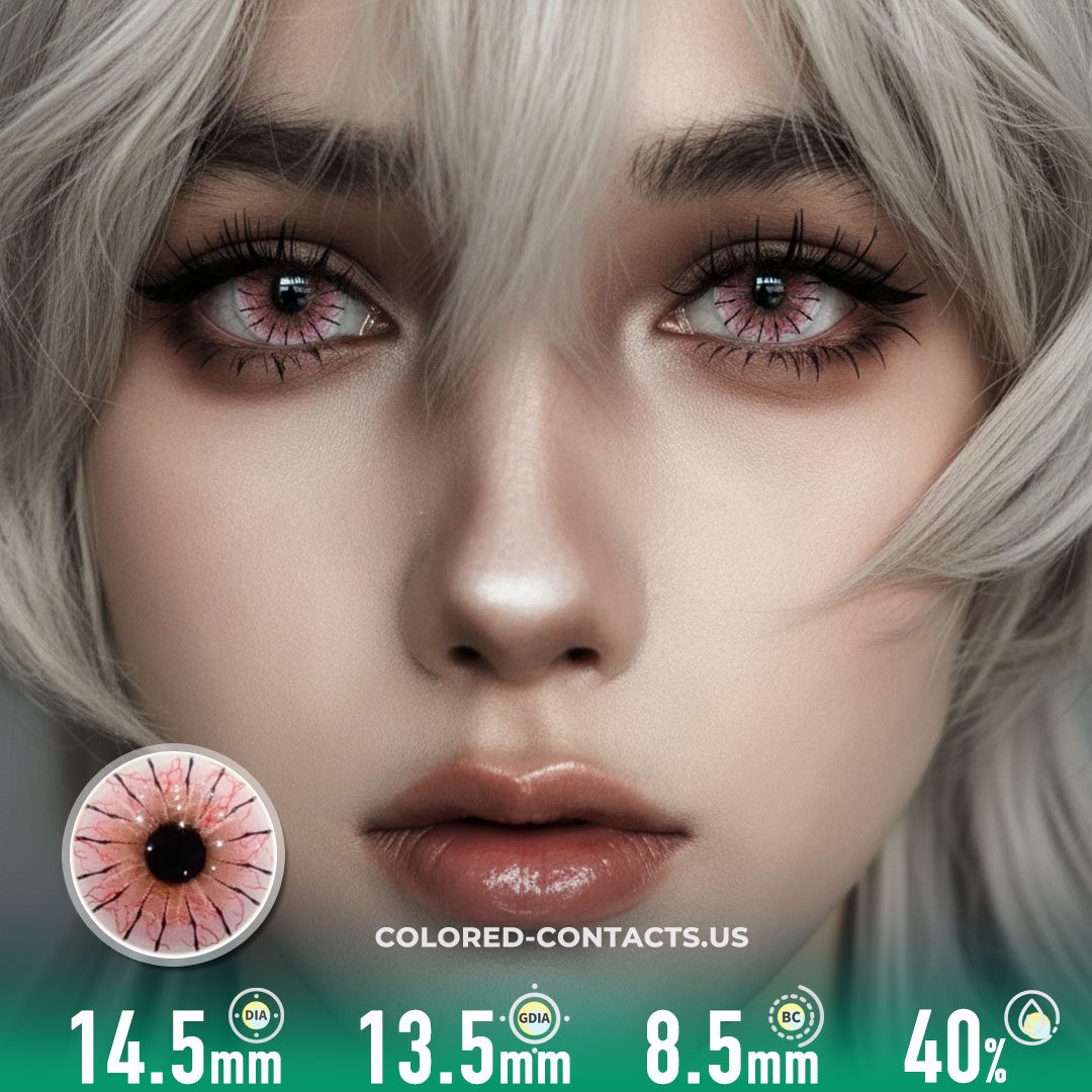 Pink Spider Web Colored Contacts | 4-Piece Set