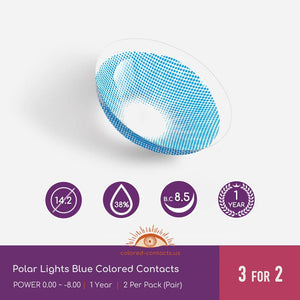 Polar Lights Blue Colored Contacts