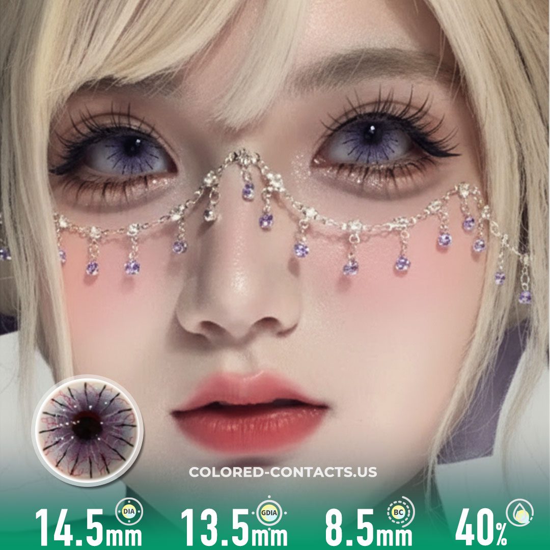 Purple Spider Web Colored Contacts | 4-Piece Set