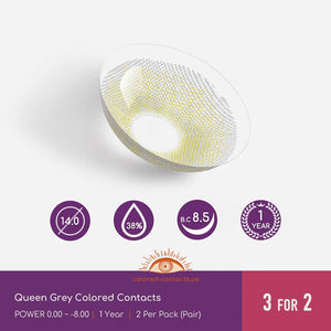 Queen Grey Colored Contacts