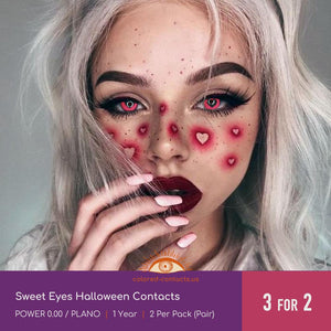 For any light or dark colored eyes! White Ringed Zombie Halloween Contact Lenses are perfect for cosplaying zombies, ghosts, skeletons, demons and other spooky makeup. Not only great for Halloween revelry, cosplay and other parties too, Halloween white ring contact lenses are sure to attract a lot of attention! So don't hesitate to take them home! Similar products recommended: Blind White Halloween Contacts and Grid White Contact Lenses.
