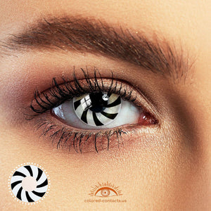 White Hypnotic Swirl Halloween Contacts