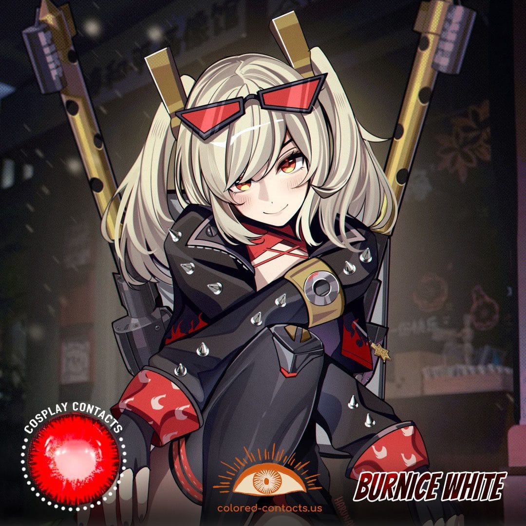 ZZZ: Burnice White Cosplay Red Contact Lenses