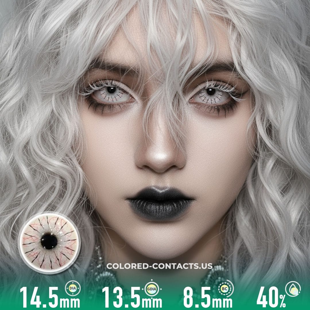 White Spider Web Colored Contacts  | 4-Piece Set