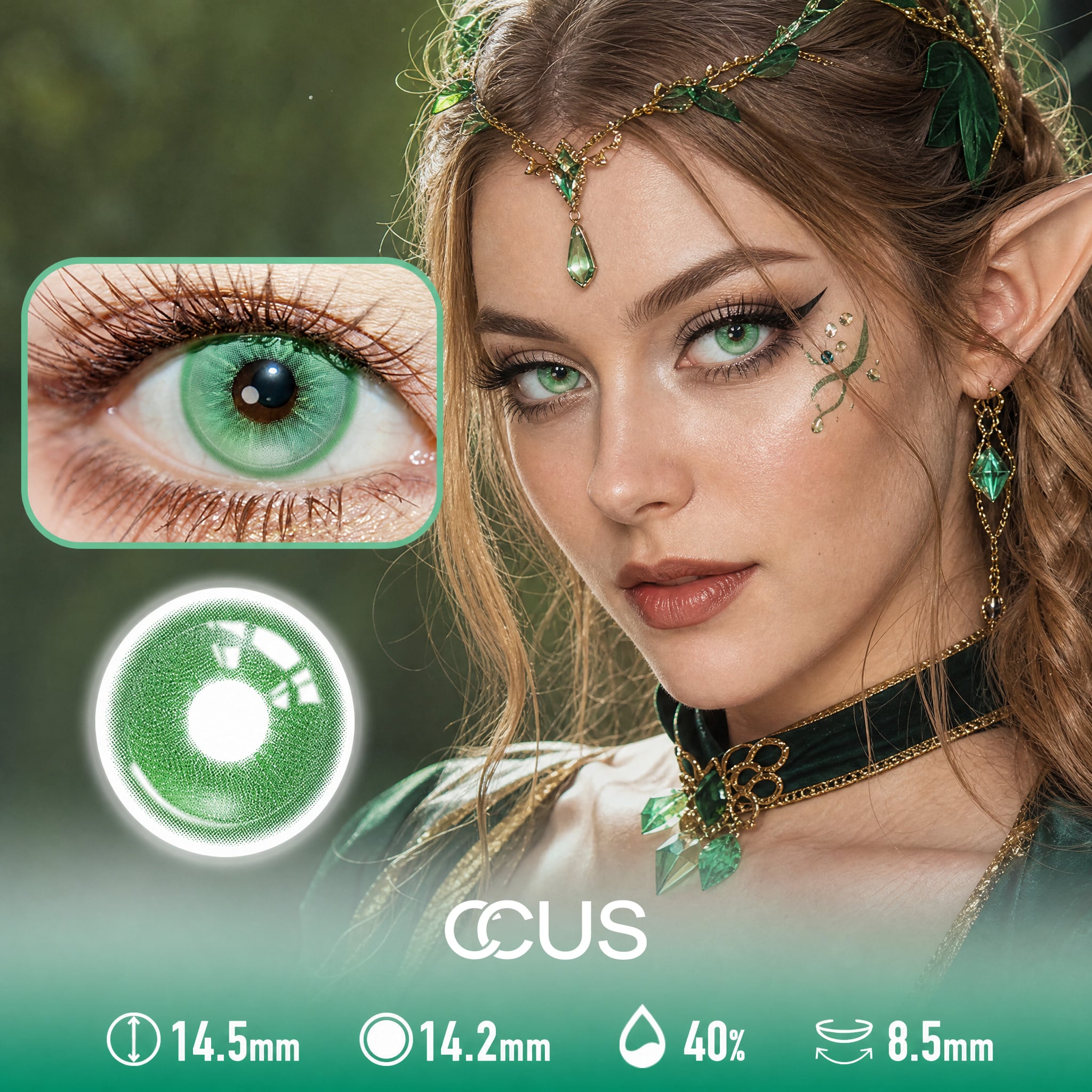 Solstice Star Moss Green Contact Lenses - image 1