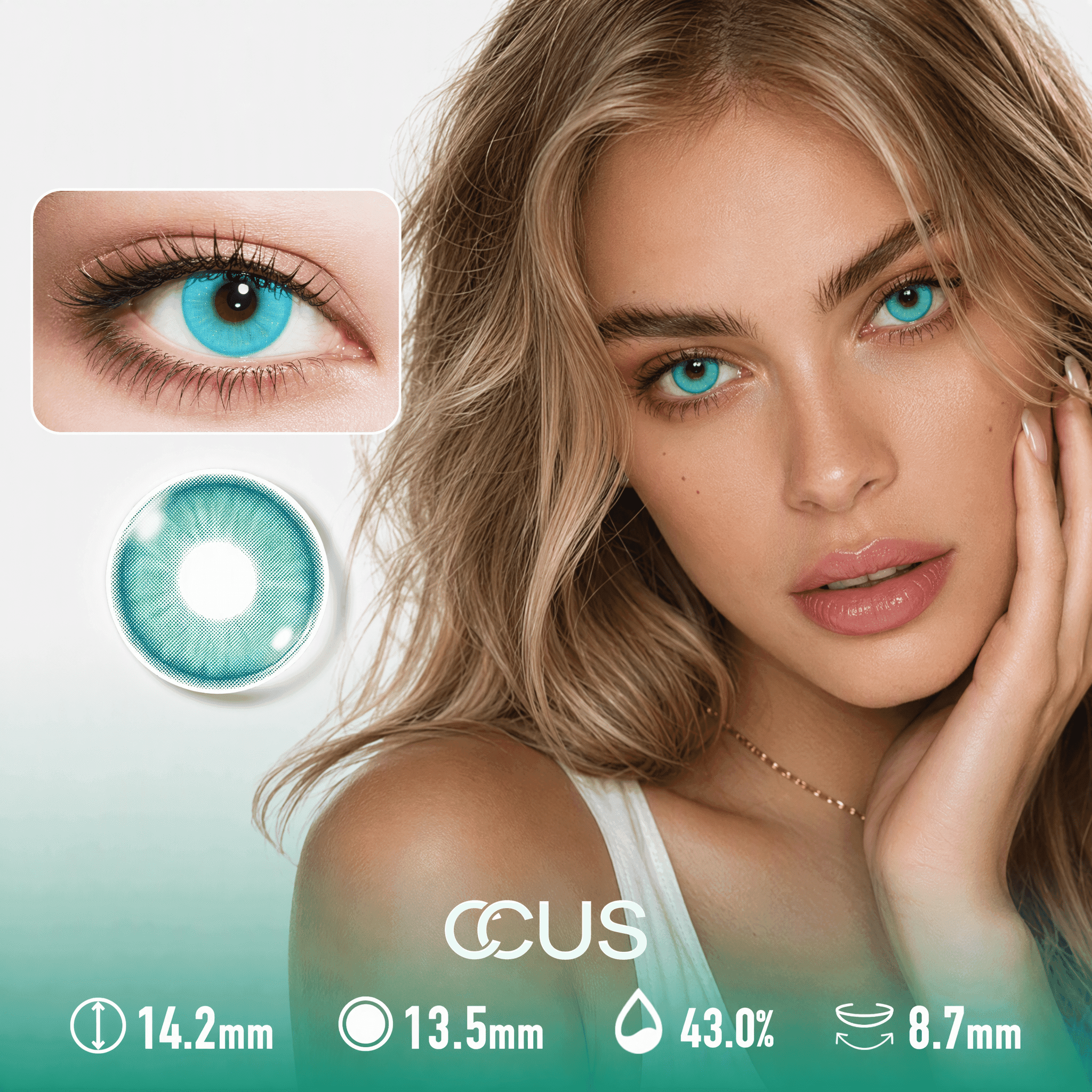 Lagoon Cyan Azure Blue Contact Lenses