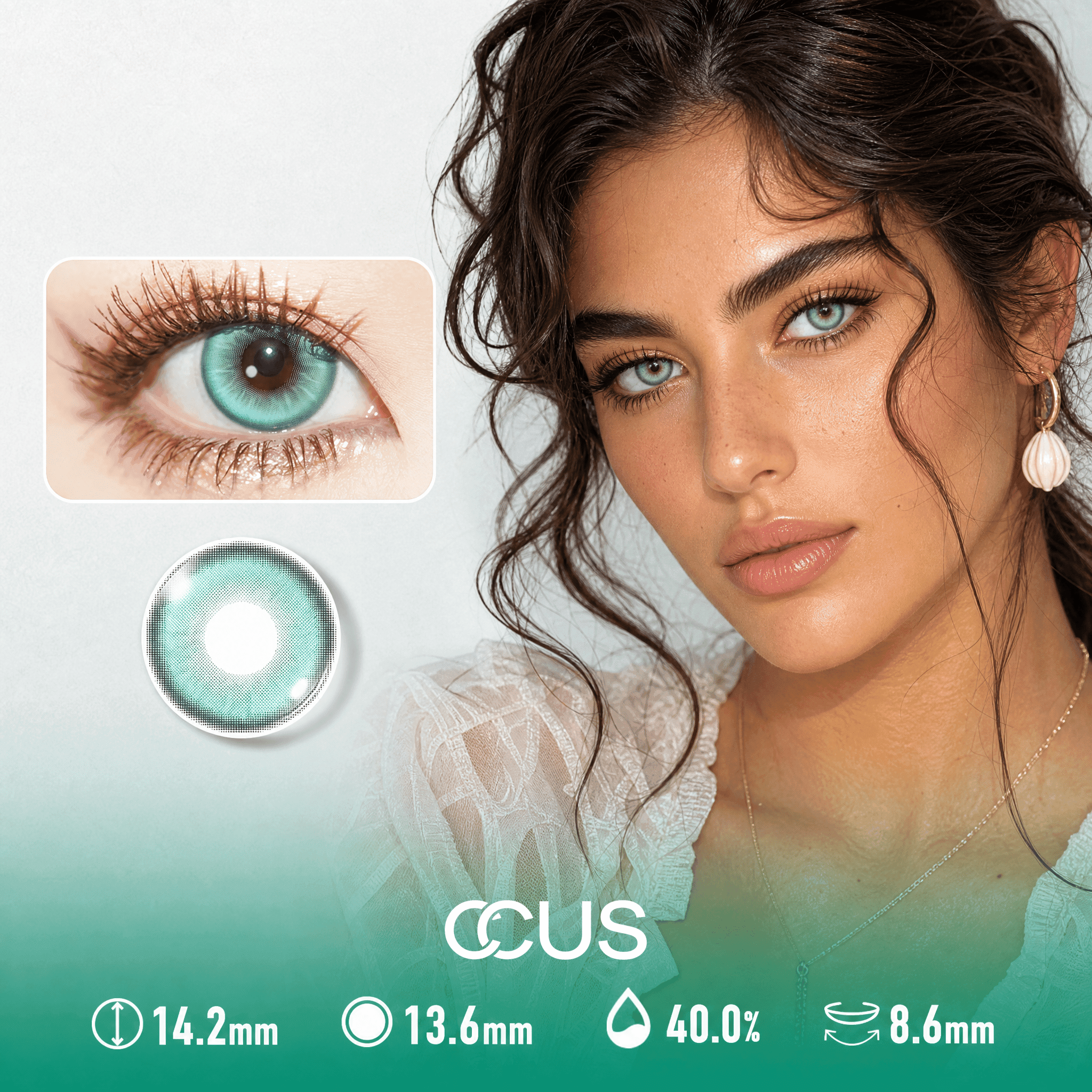 Lagoon Mist Aqua Azure Blue Contact Lenses