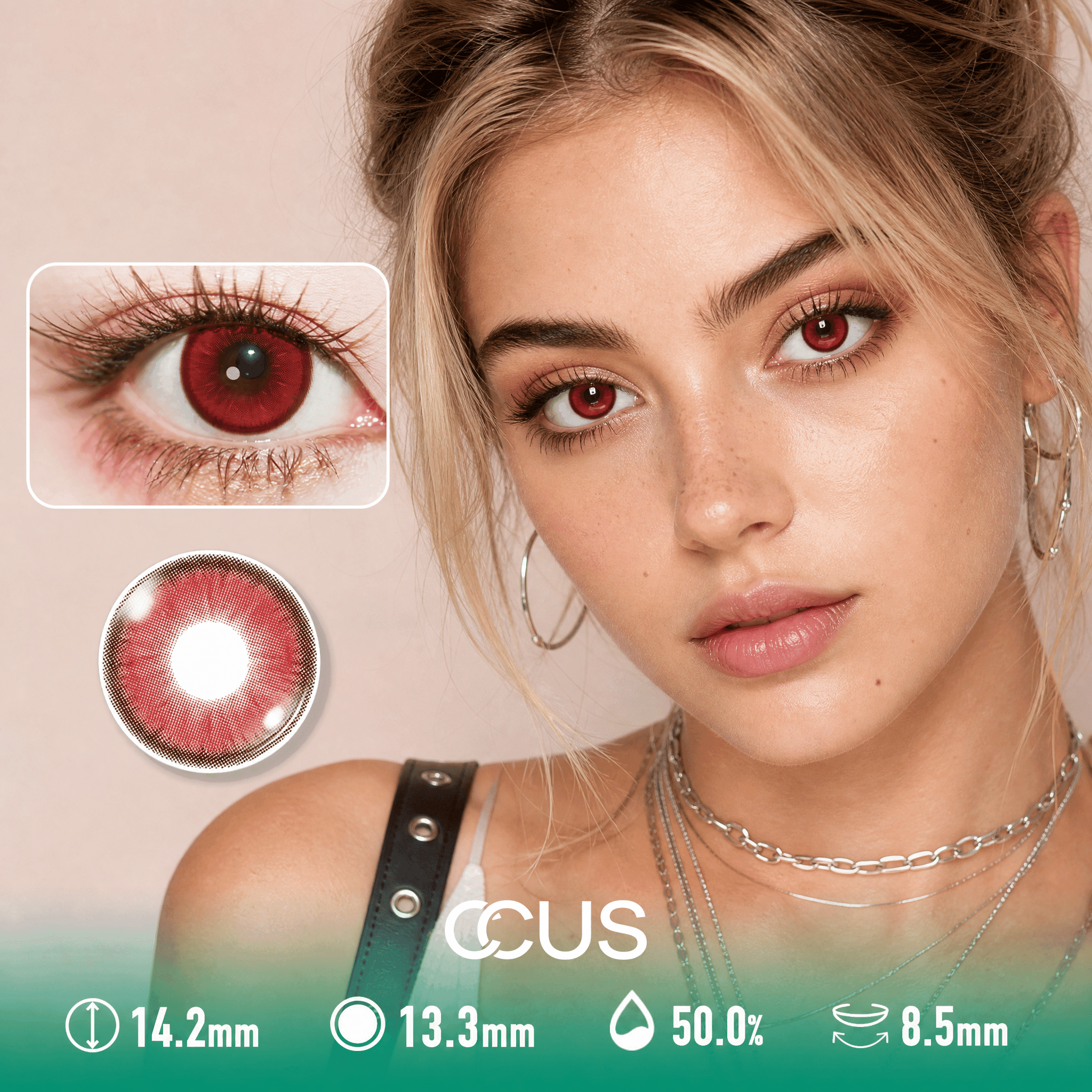 Cinnabar Lotus Red Contact Lenses
