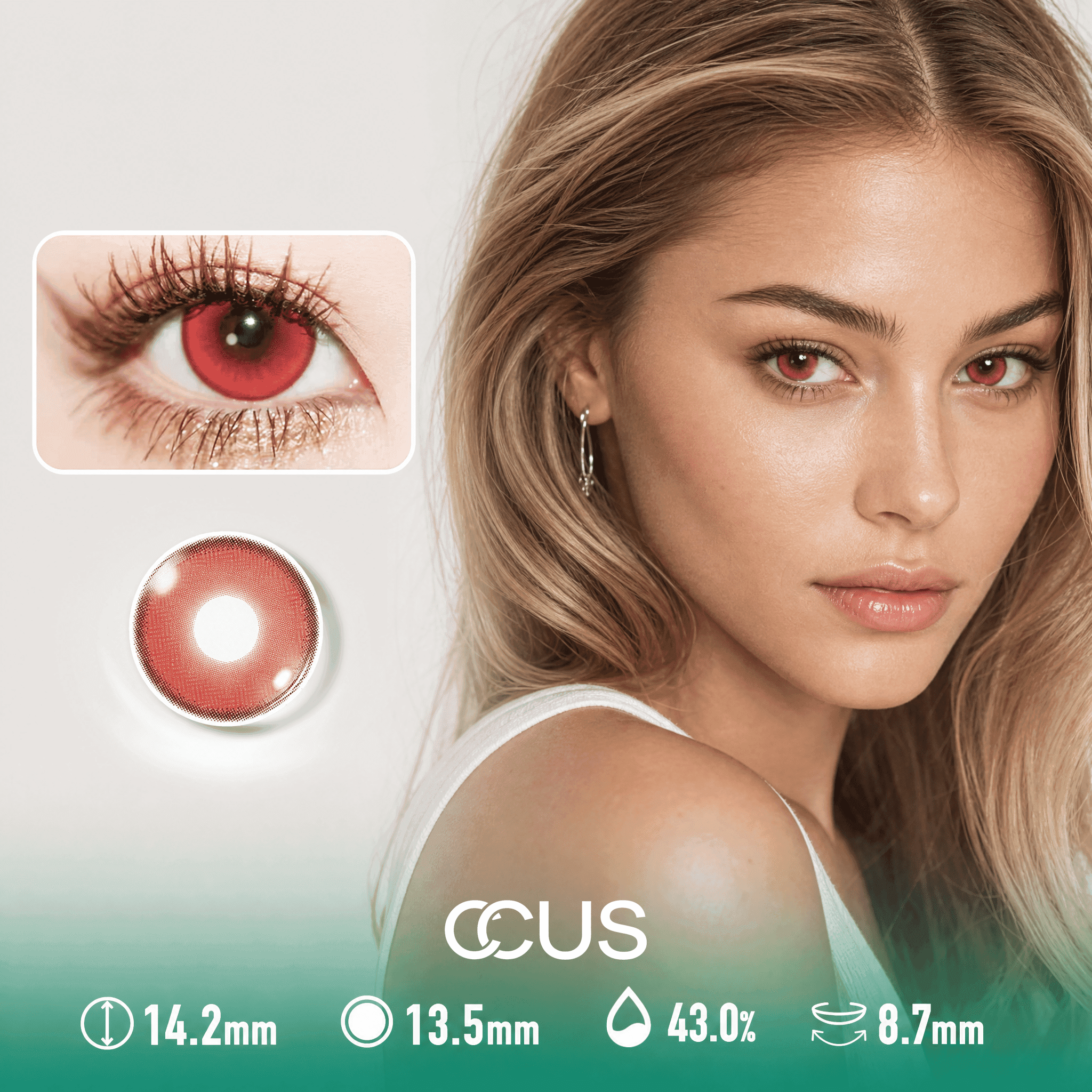 Scarlet Halo Silver Contact Lenses