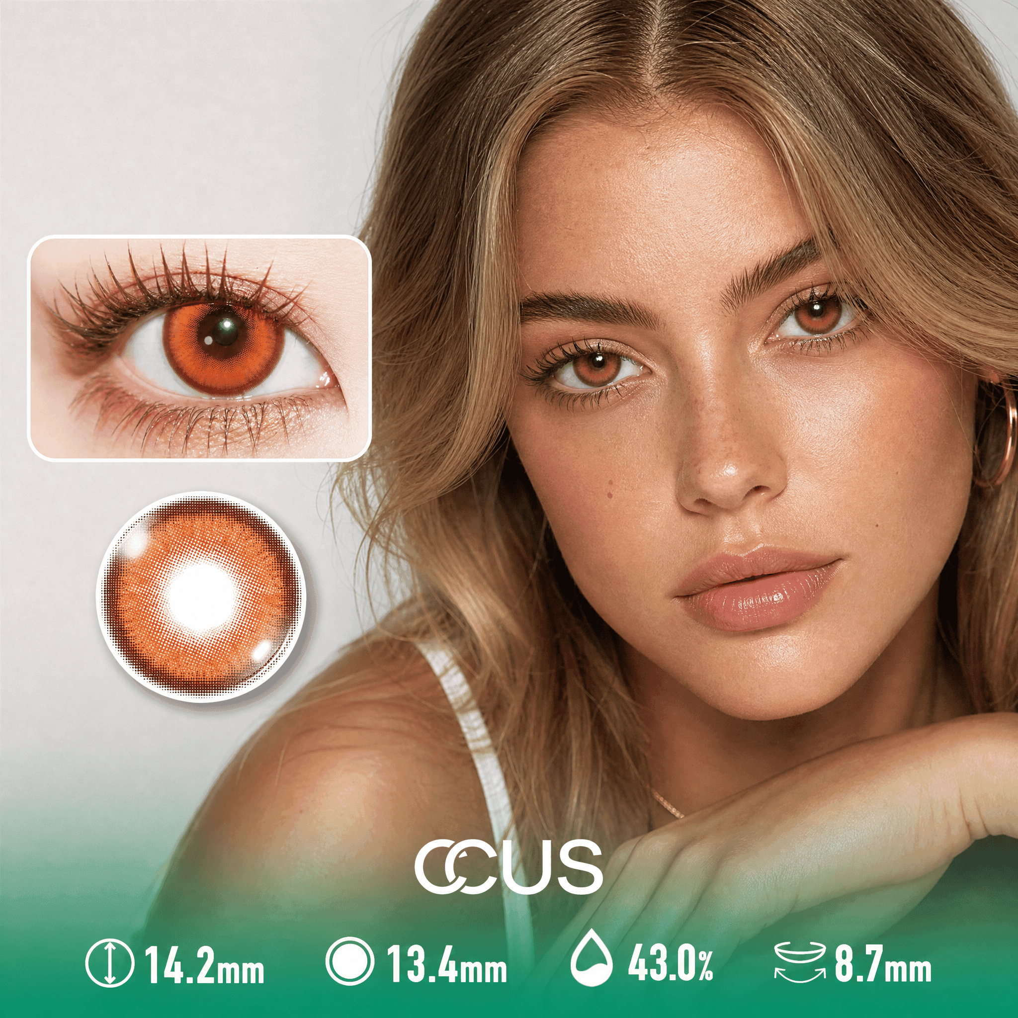 Amber Hearth Brown Contact Lenses