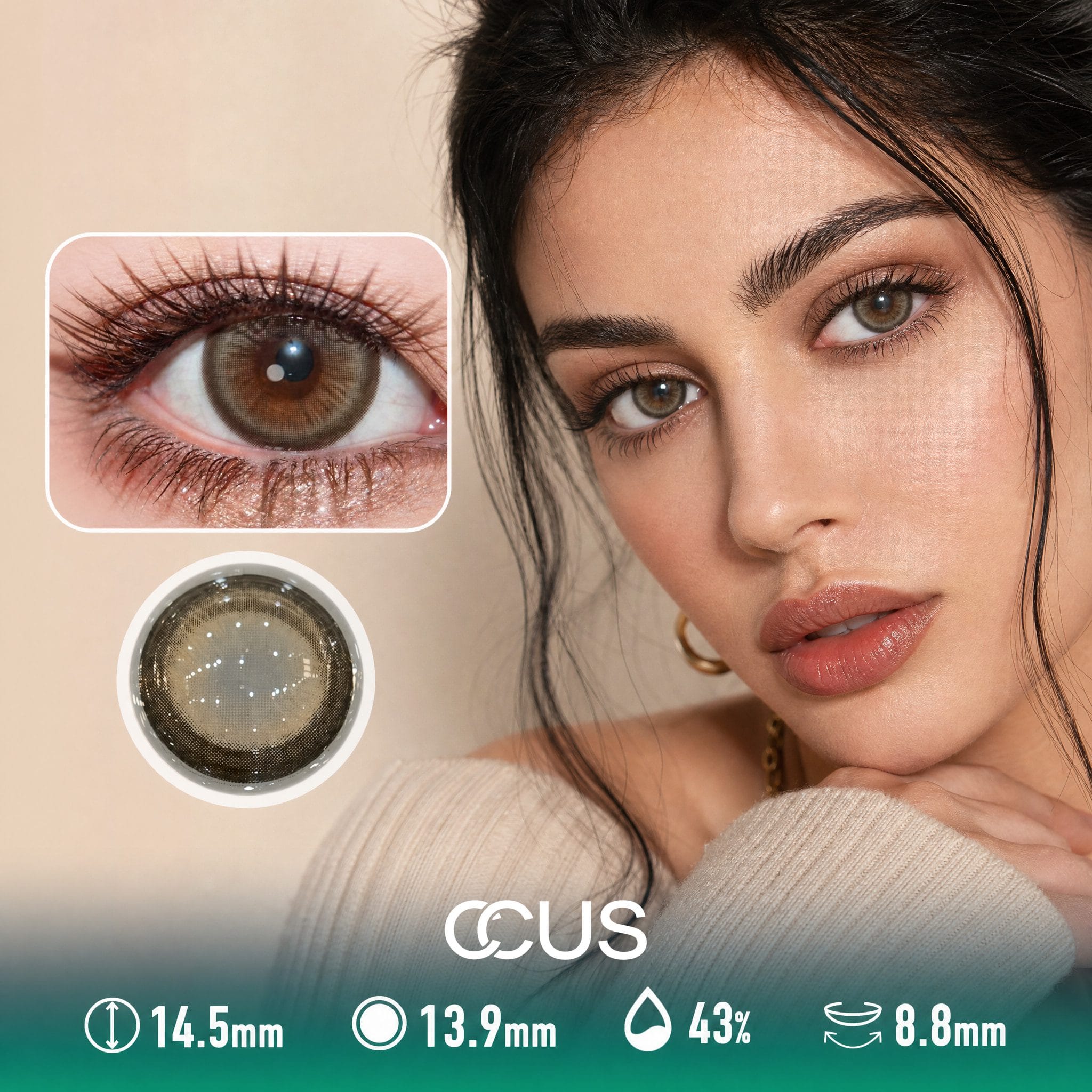 Amber Linen Brown Contact Lenses