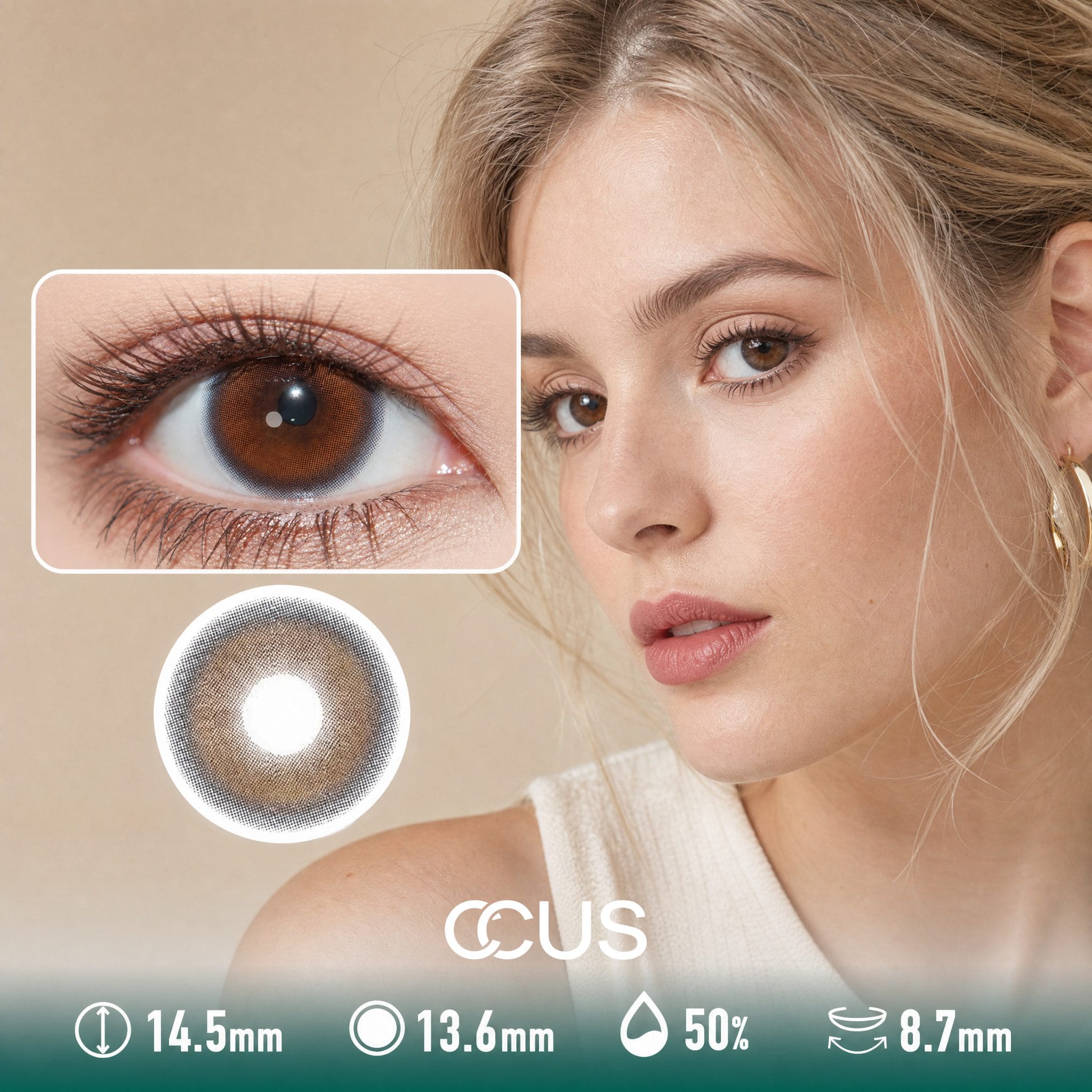 Lisbon Amber Silk Brown Contact Lenses