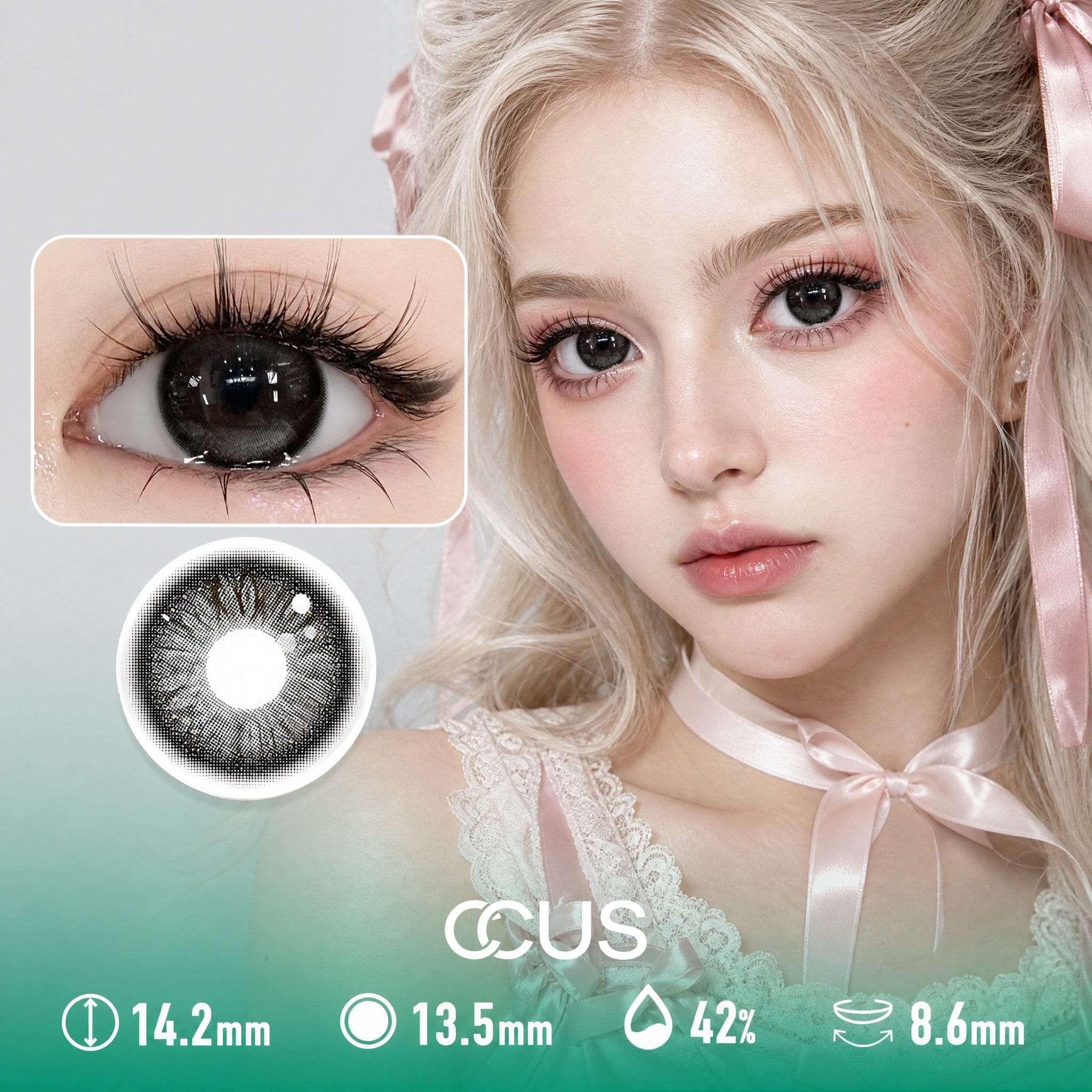Powder Puff Smoke Grey Contact Lenses