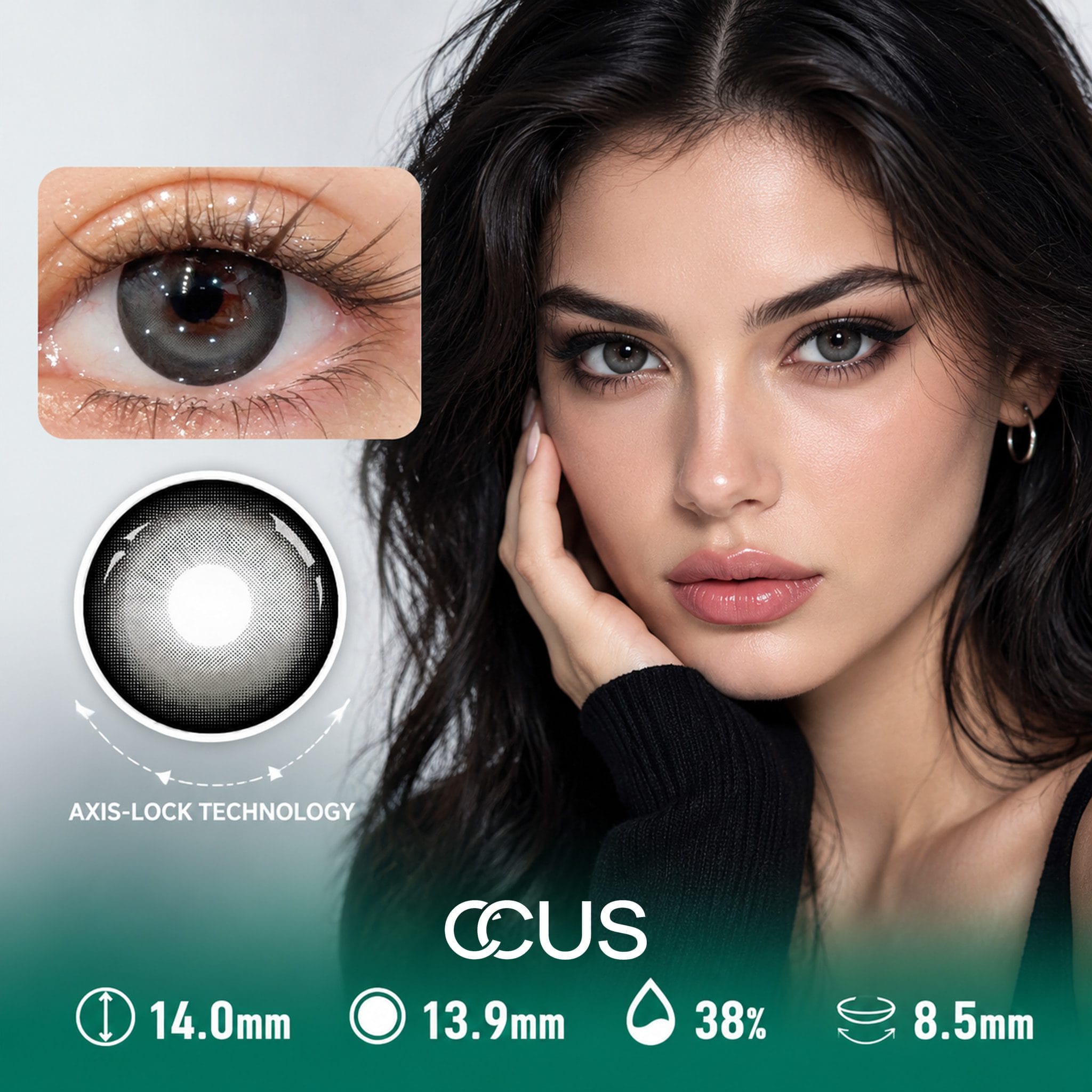 Shadow Lily Smoke Grey Contact Lenses