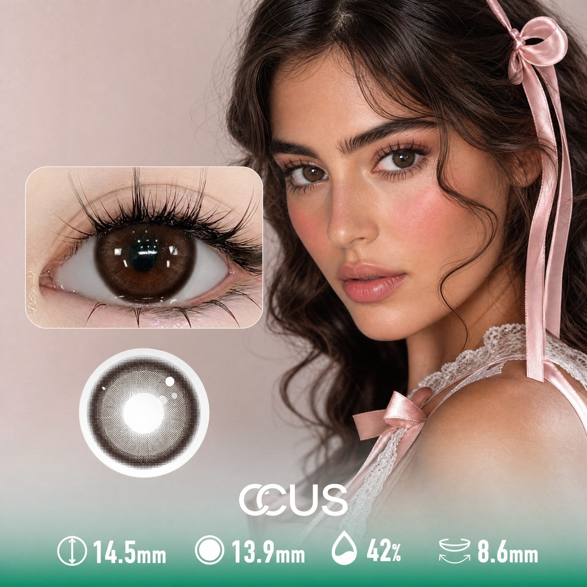 Vanity Bow Cocoa Brown Contact Lenses