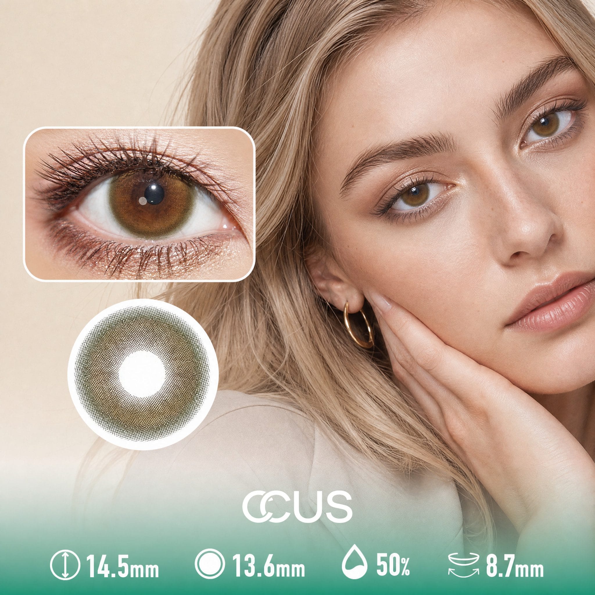 Velvet Serene Forest Green Contact Lenses