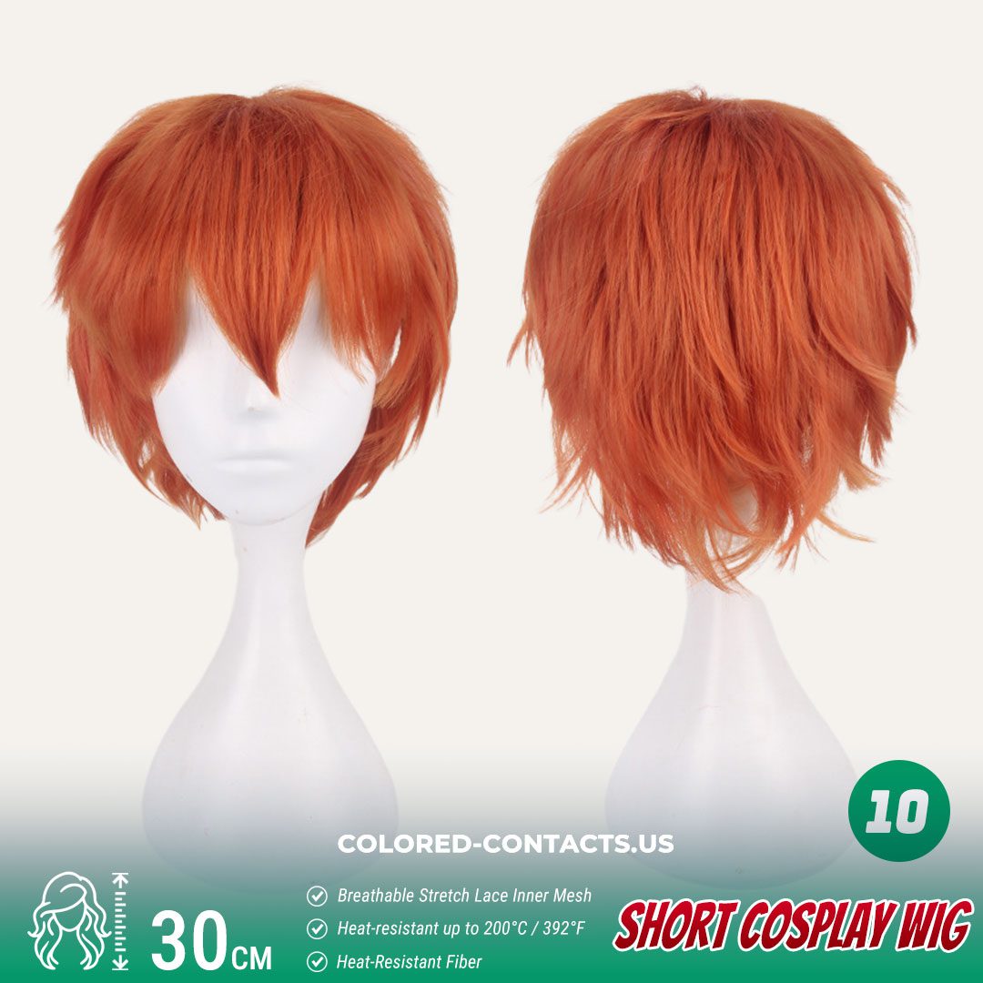 30cm Short Cosplay Wig Collection - 20 Colors