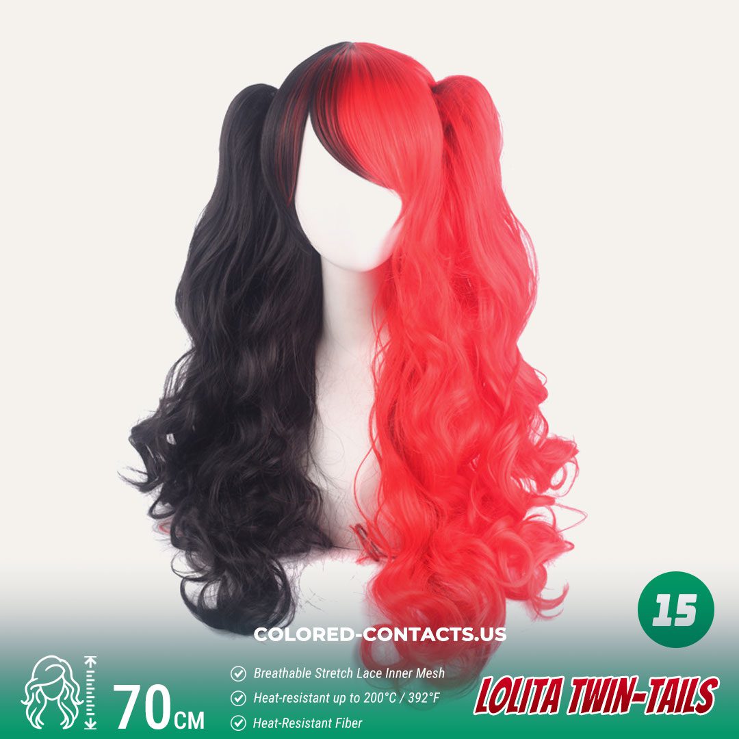70cm Lolita Twin-Tails Curly Cosplay Wig - 20 Colors