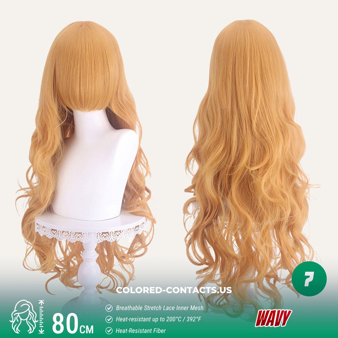 80cm Universal Wavy Cosplay Wig Collection - 20 Colors