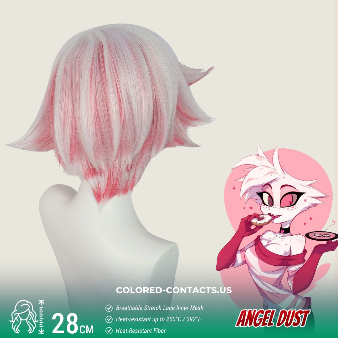 Angel Dust Cosplay Wig - Pink And White Wig