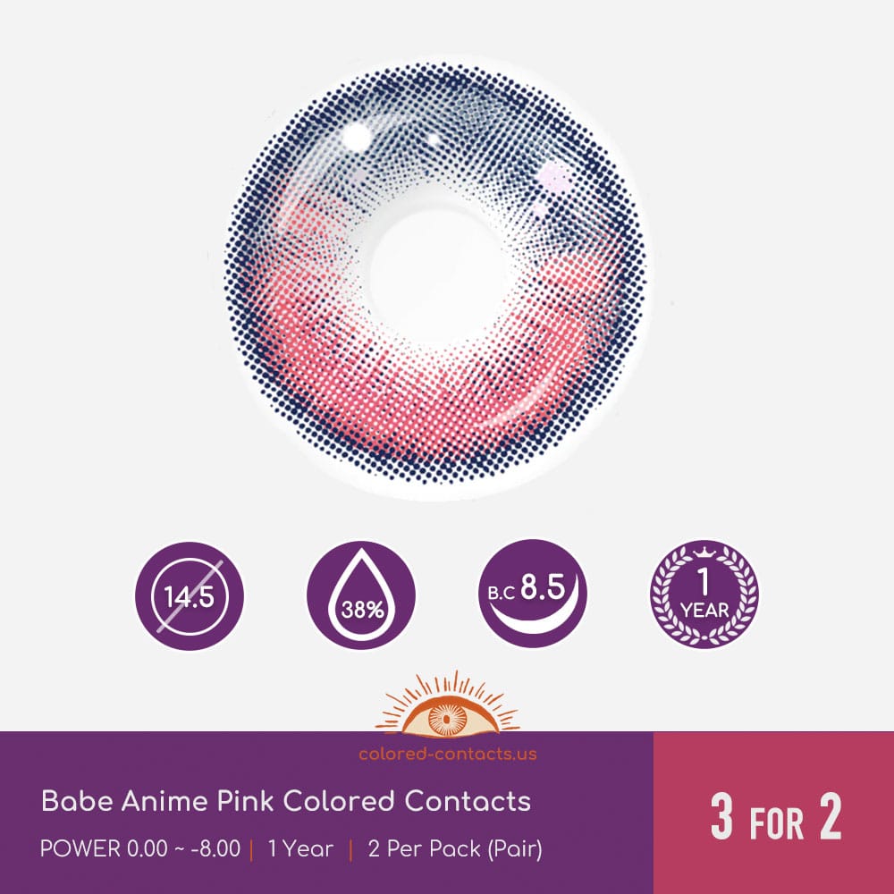 Babe Anime Pink Colored Contacts