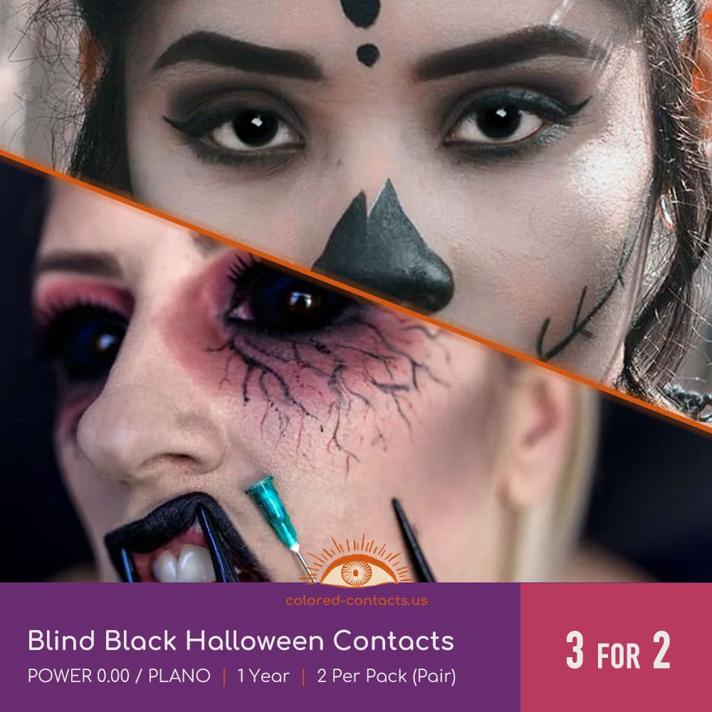 Blind Black Halloween Contacts