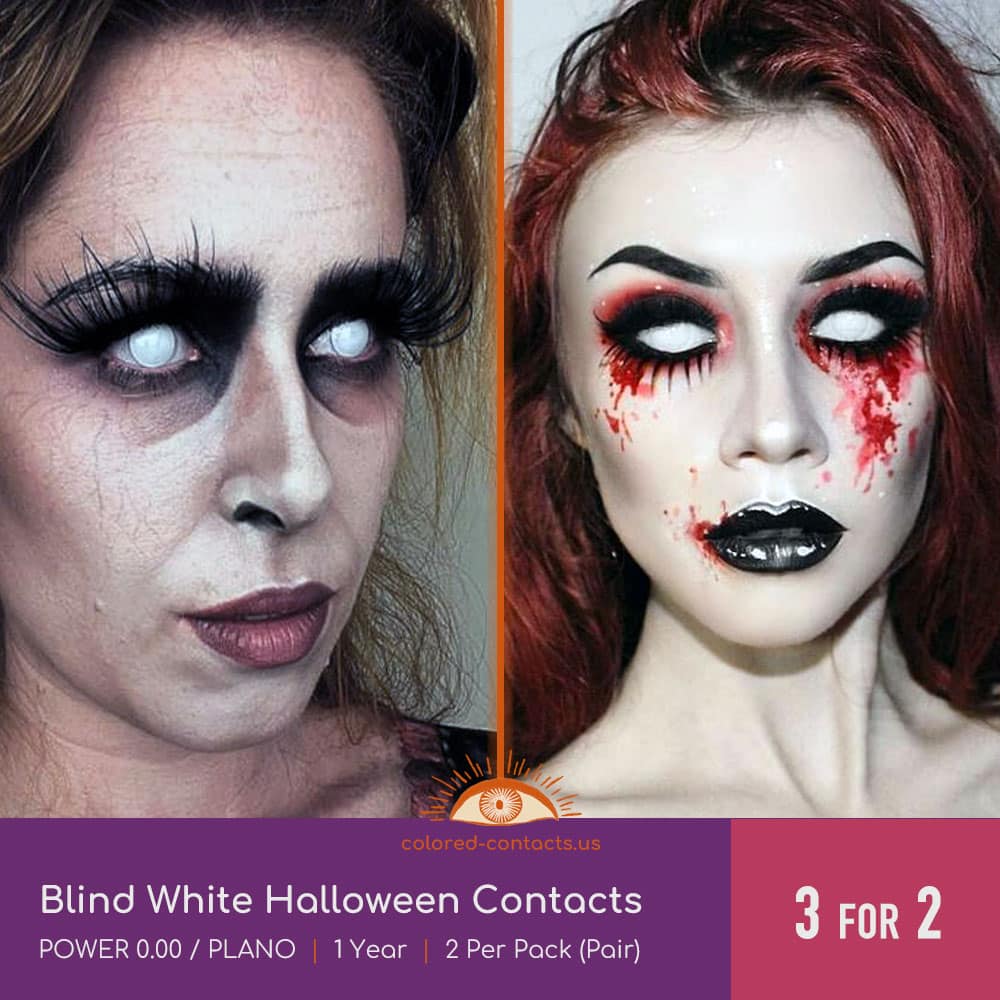Blind White Halloween Contacts