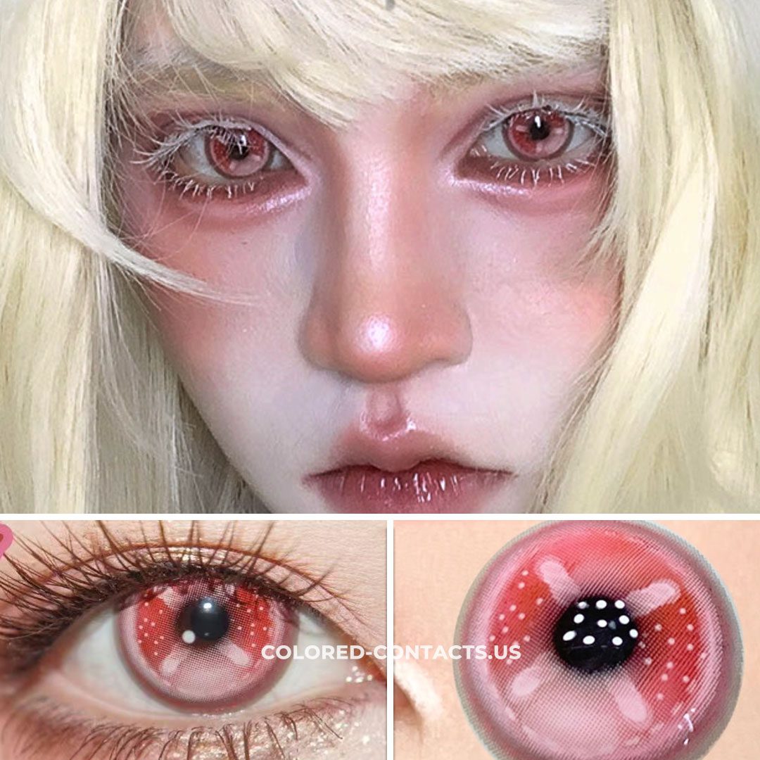 Bloody Strawberry Cross Eye Red Crazy Lenses | 4-Lens Pack