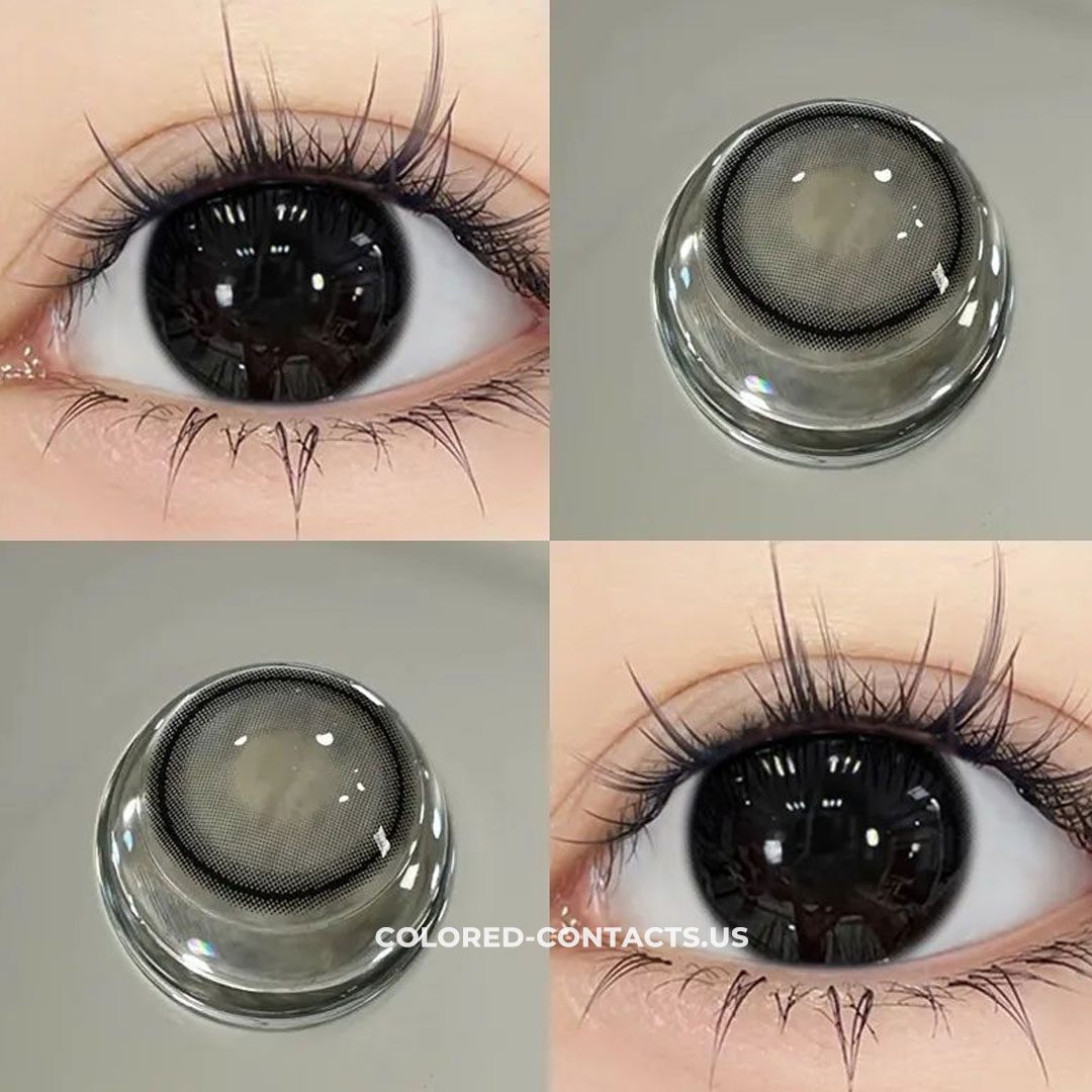 Charcoal Black "Little Black Bean" Daily Colored Contacts - 10 Lenses