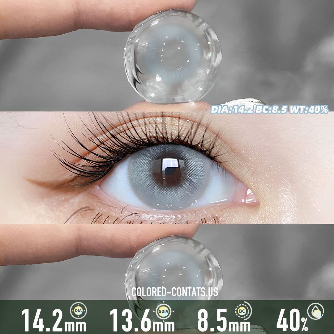 Cloudy Sky Blue Gray Contact Lenses