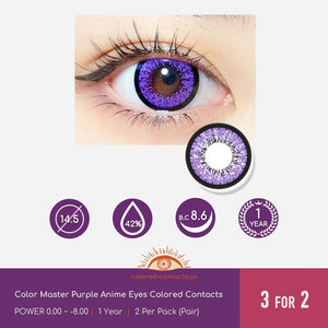 Color Master Purple Anime Eyes Colored Contacts