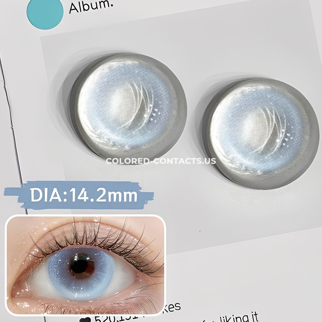 Crystal Blue Shimmer Daily Colored Contacts - 10 Lenses