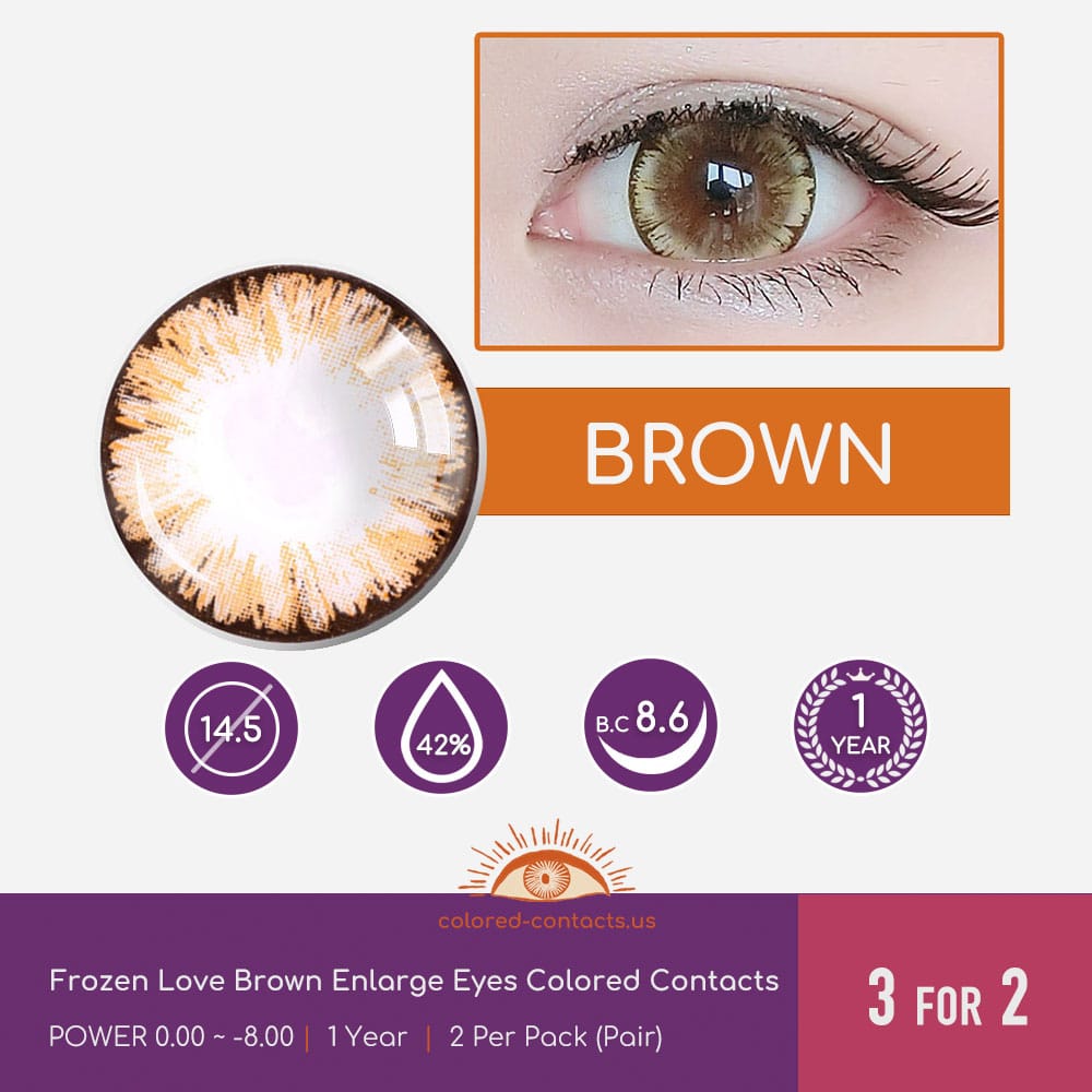 Frozen Love Brown Enlarge Eyes Colored Contacts