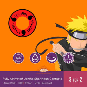 Fully Activated Uchiha Sharingan Contacts