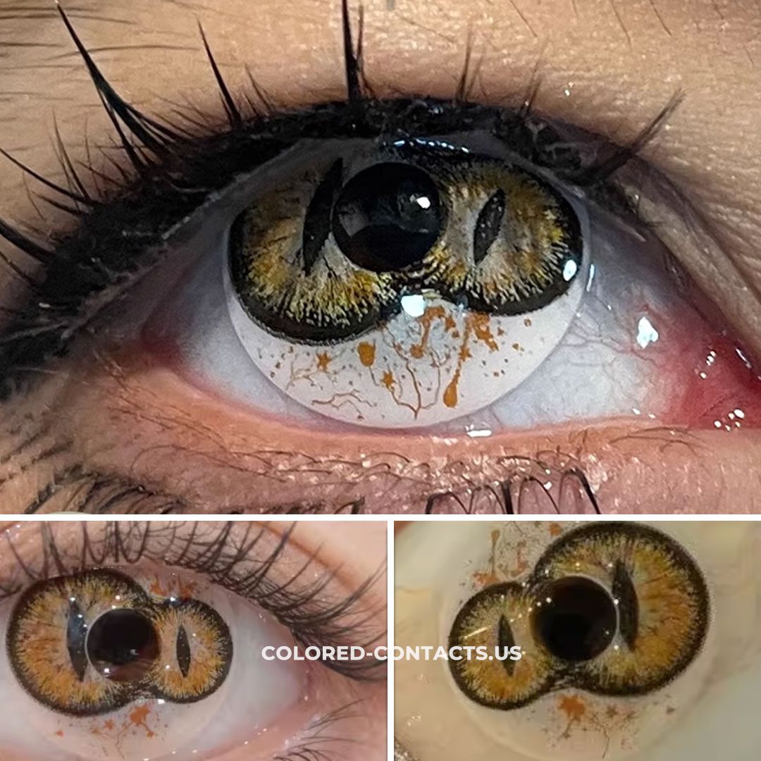 Golden Horror Double Pupil Contact Lenses | 4-Lens Pack