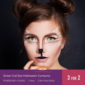 Green Cat Eye Halloween Contacts