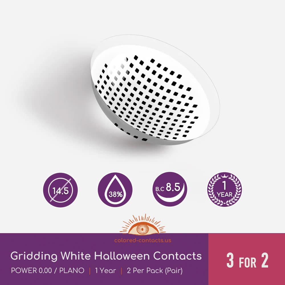 Gridding White Halloween Contacts