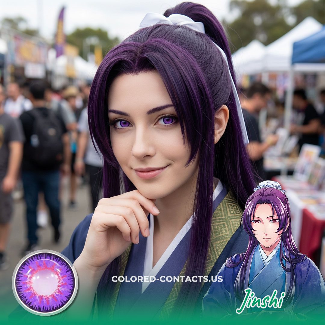 JINSHI Cosplay Purple Contact Lenses