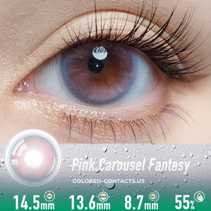 Pink Carousel Fantasy - Enchanting Pink Colored Contacts