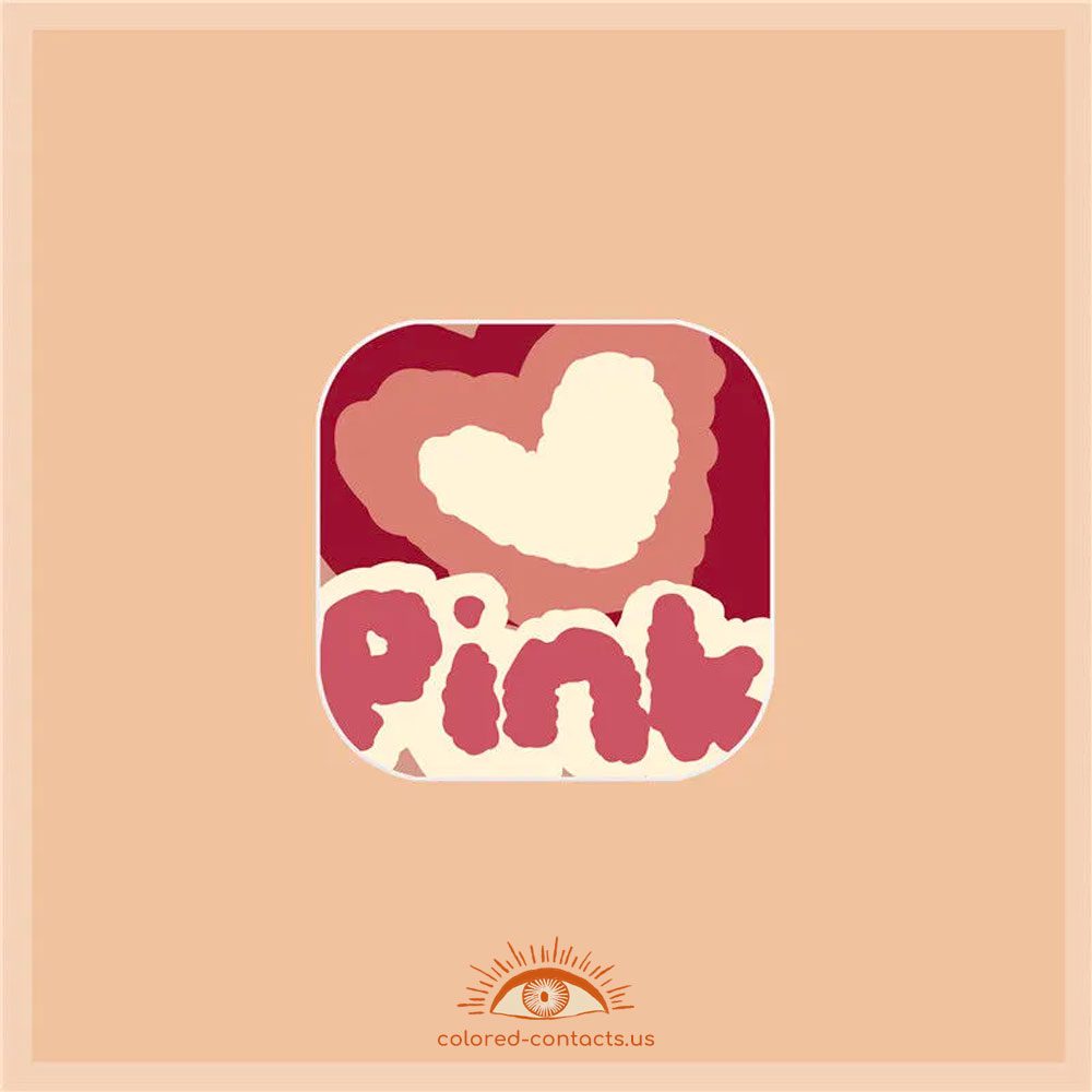 Pink Heart Contact Lenses Case